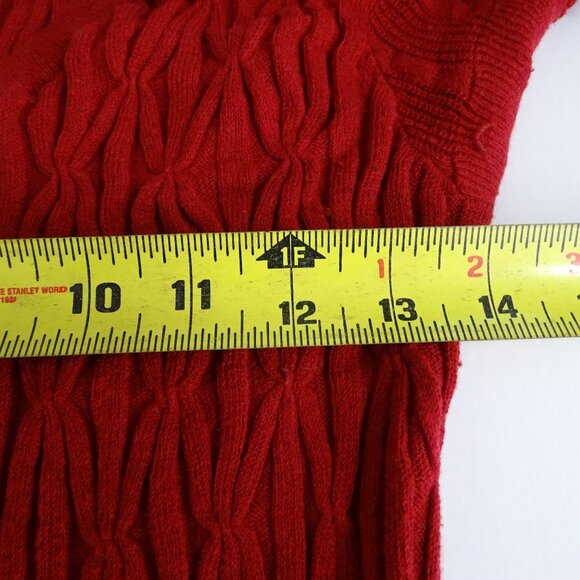 Sparrow Red Knit Sweater Dress Women Size L Wool Angora Blend Scoop Neck FLAW - Picture 7 of 10